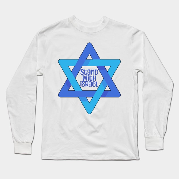 Stand with Israel - Star of David Long Sleeve T-Shirt by Mey Designs